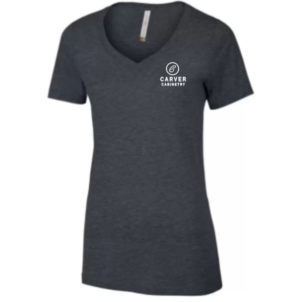 Ladies Eurospun Ring Spun Vneck Tee