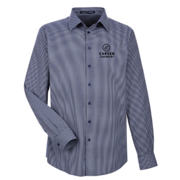 Mens Tonal Mini Check Woven Button up