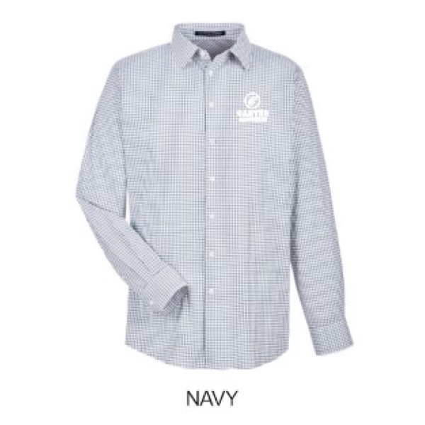 Mens Micro Windowpane Woven Button up